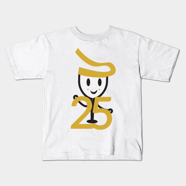 25th Birthday Cute Wine Glass Kids T-Shirt by sigdesign